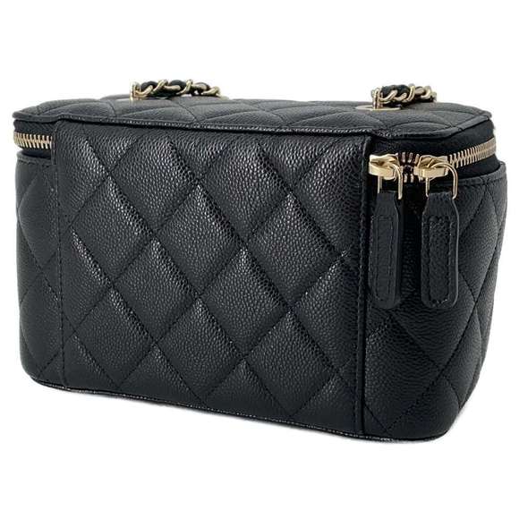 Chanel Black Bag Vanity Shoulder Matelasse Caviar Cocomark - Picture 1 of 11